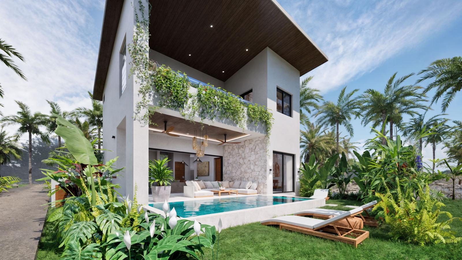 Villa trois chambres avec piscine et jardin tropical à Lamai