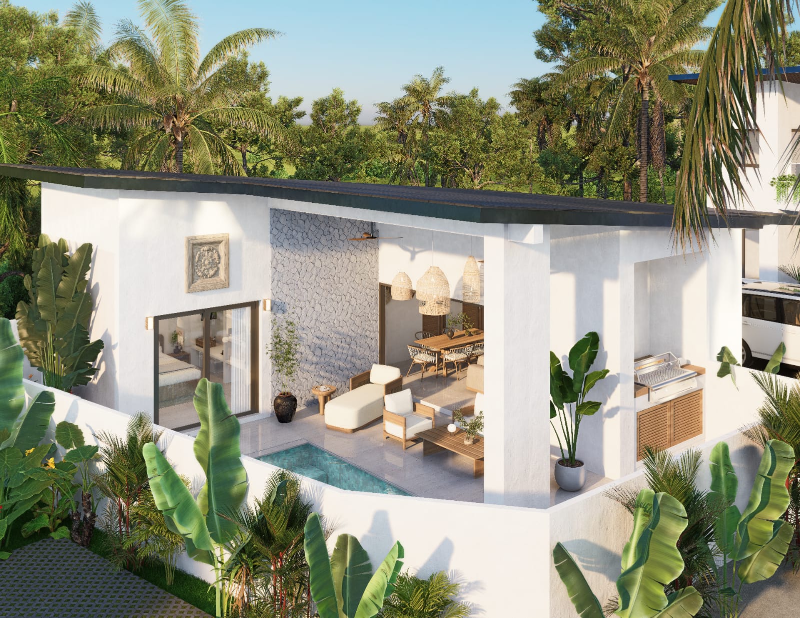Villa deux chambres de plain-pied avec piscine privée à Lamai