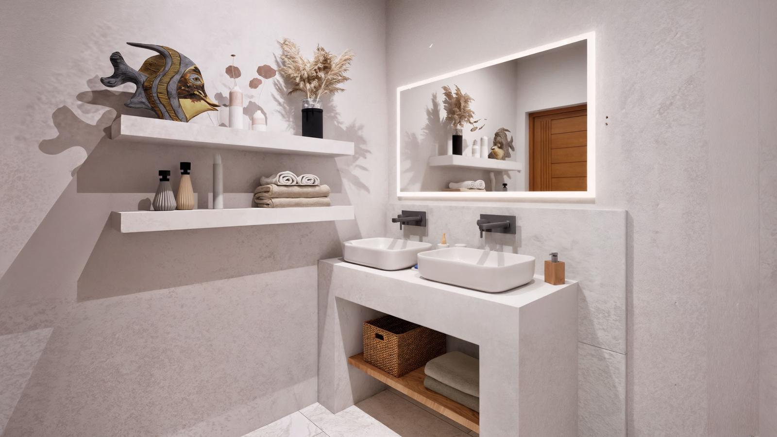 Salle de bain contemporaine d’une villa à Lamai