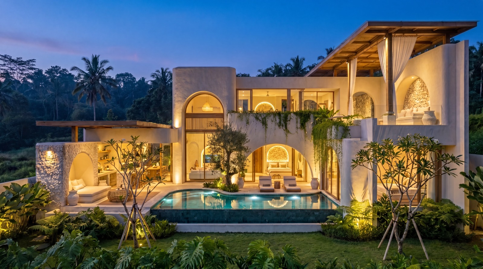 Intérieur et espaces extérieurs de la villa 4 chambres à Lamai - vue 8