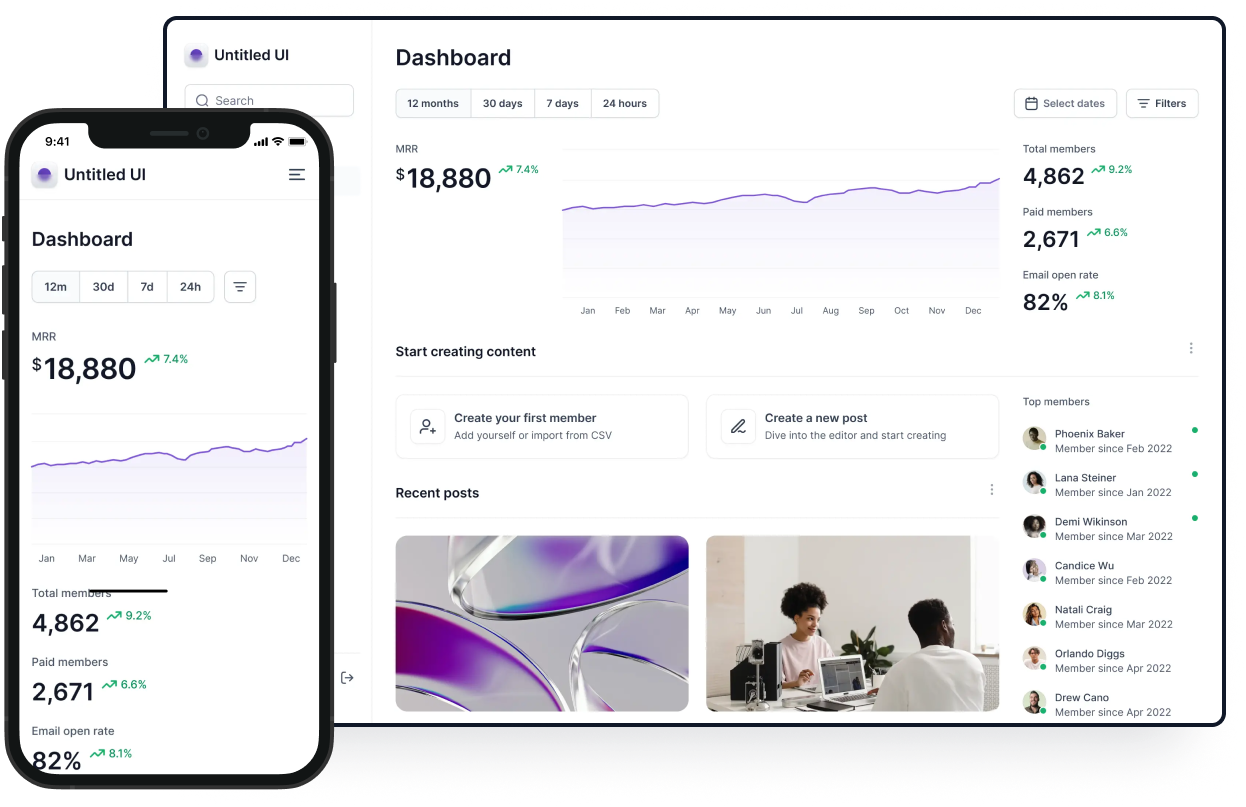 Dashboard mockup