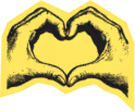 Un coeur fait avec les mains.