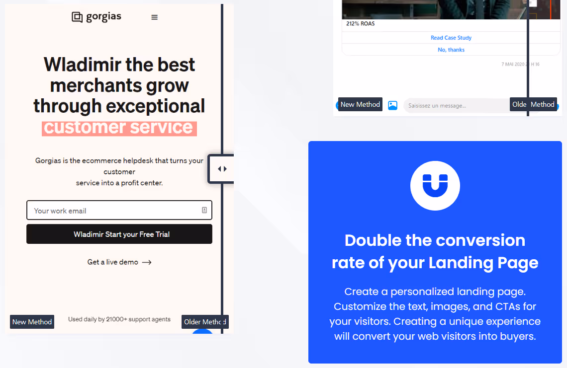 Exemple de personnalisation de landing page avec l'outil Uclic