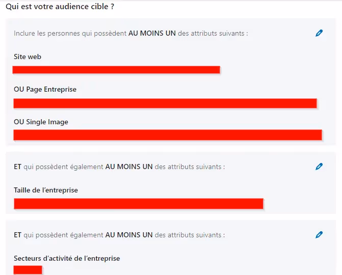 paramétrer une audience sur linkedin ads