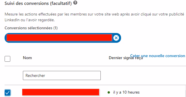 suivi des conversions linkedin ads