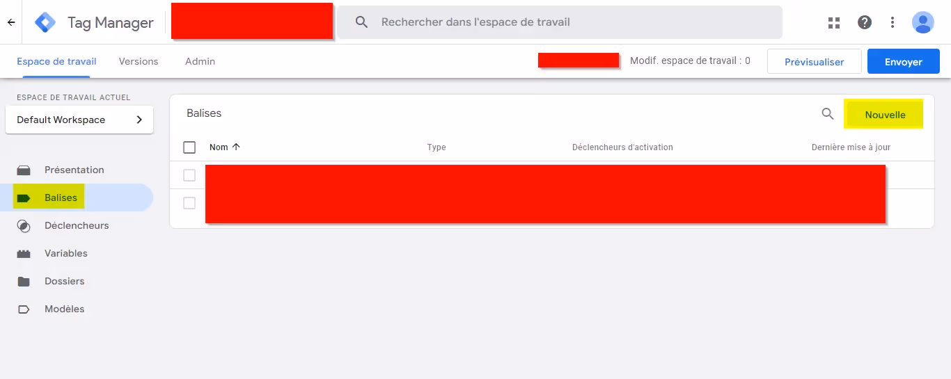 Créer une balise sur google tag manager