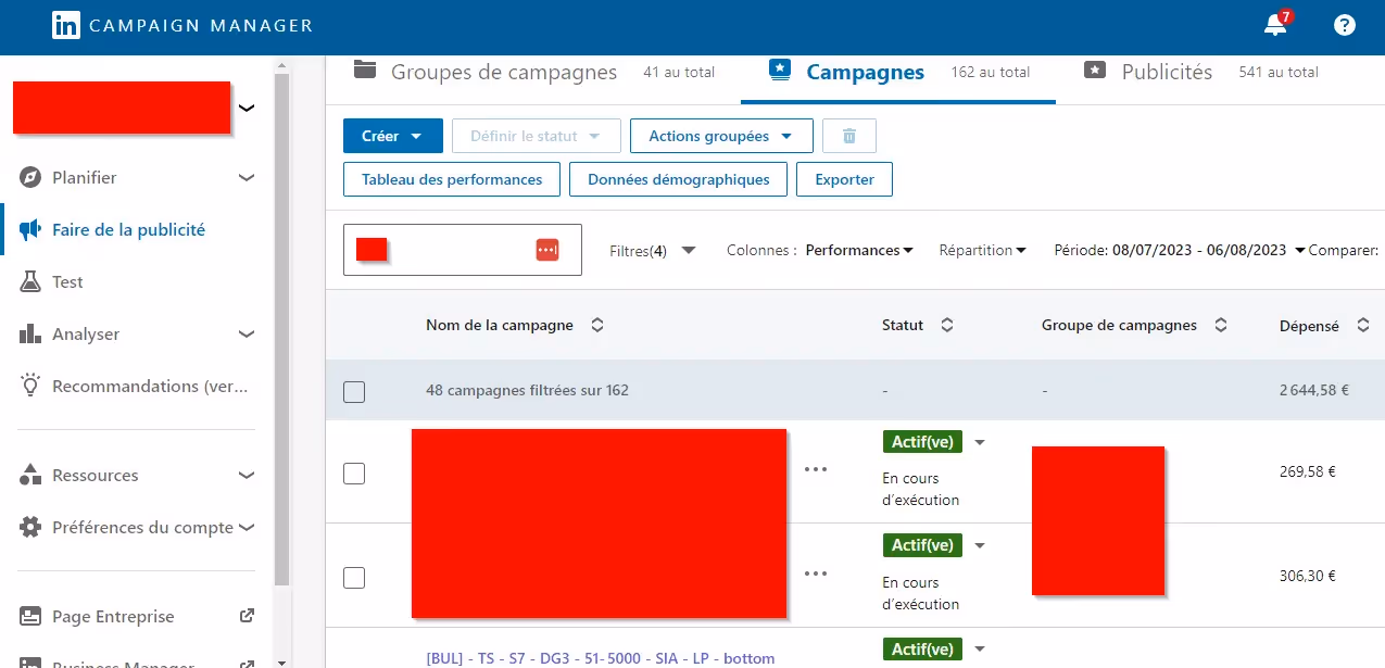 navigation campaign manager linkedin ads