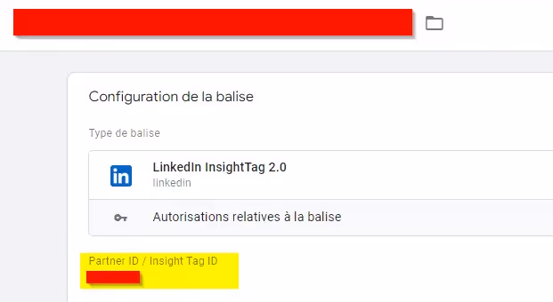 ID de partenaire pour Linkedin Insight Tag