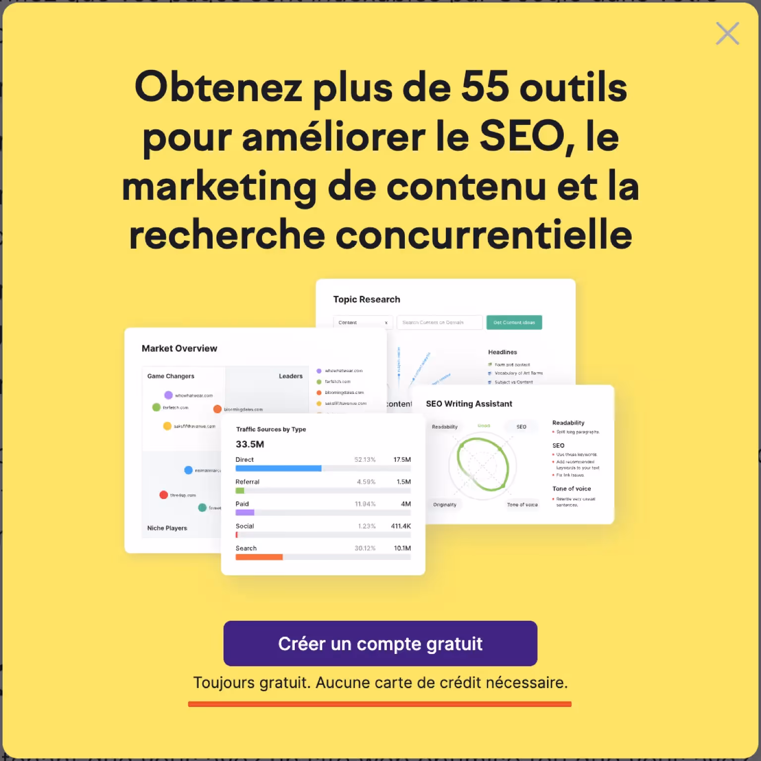 entrée tunnel de vente semrush