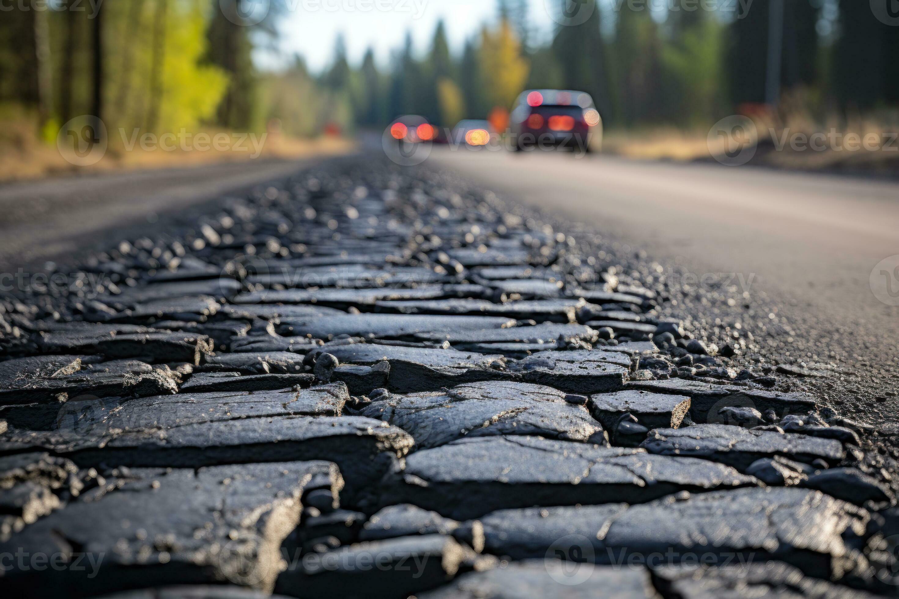 bad road cracked asphalt generative ai 27716938 Stock Photo at Vecteezy