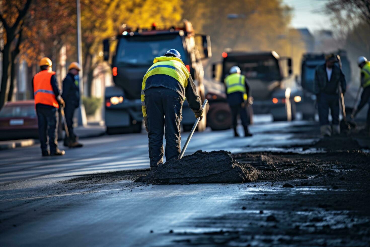 Asphalt Worker Stock Photos, Images and Backgrounds for Free Download