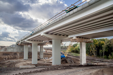 Metal supports on the construction of the bridge Stock Photo | Adobe Stock