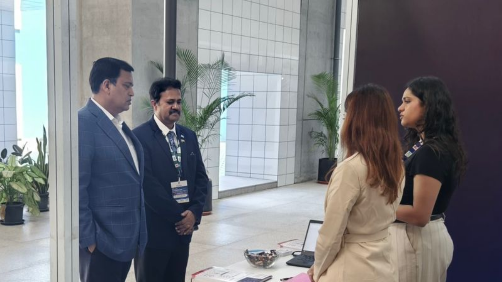 RoadVision AI team engaging with attendees at ITS India Congress 2025 exhibition booth.