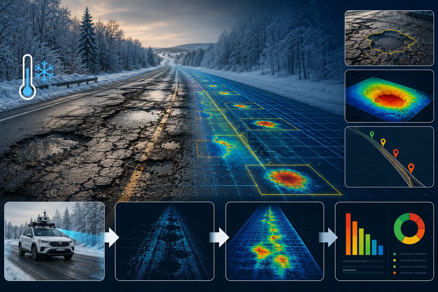 Winter road damage | RoadVision AI