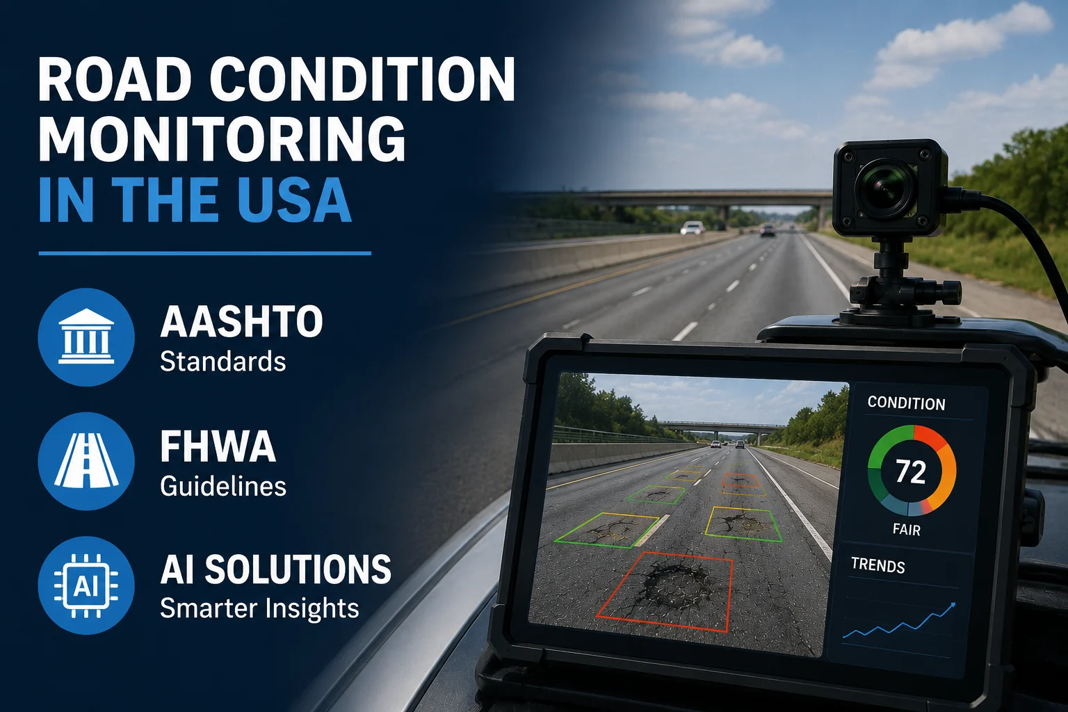 Road Condition Monitoring in the USA: AASHTO, FHWA & AI Solutions