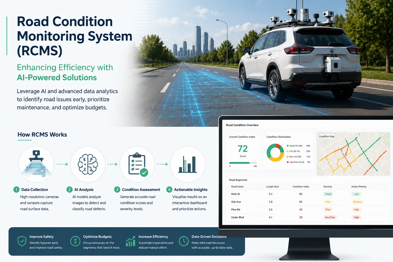 Road Condition Monitoring System (RCMS): Enhancing Efficiency with AI-Powered Solutions