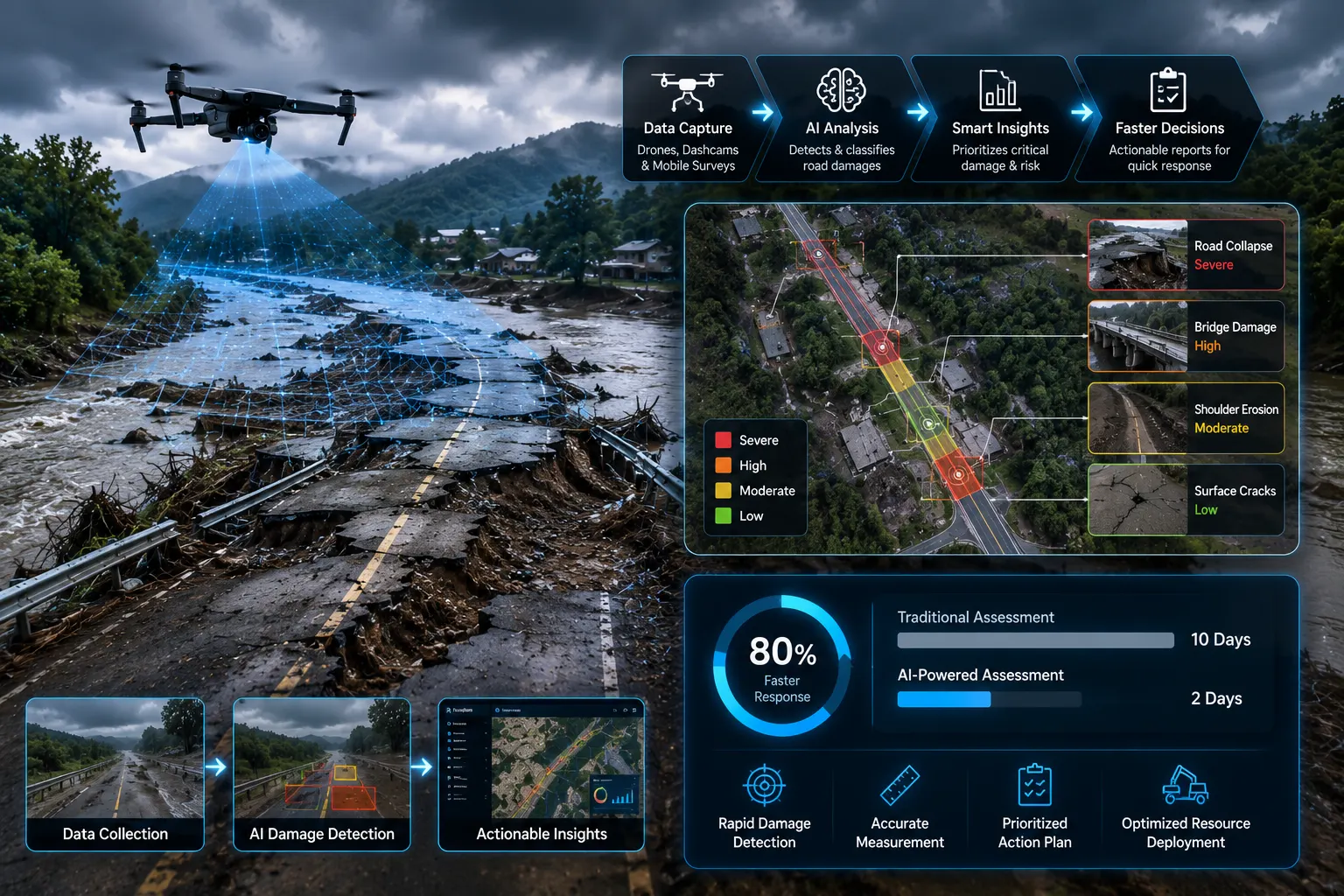 Post-Flood Road Damage Assessment: How AI Cuts Response Time by 80%