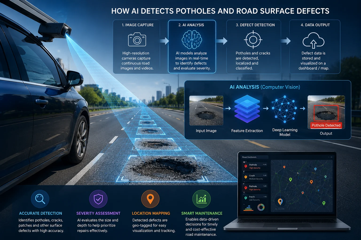 How Does AI Detect Potholes and Other Roadway Surface Defects?