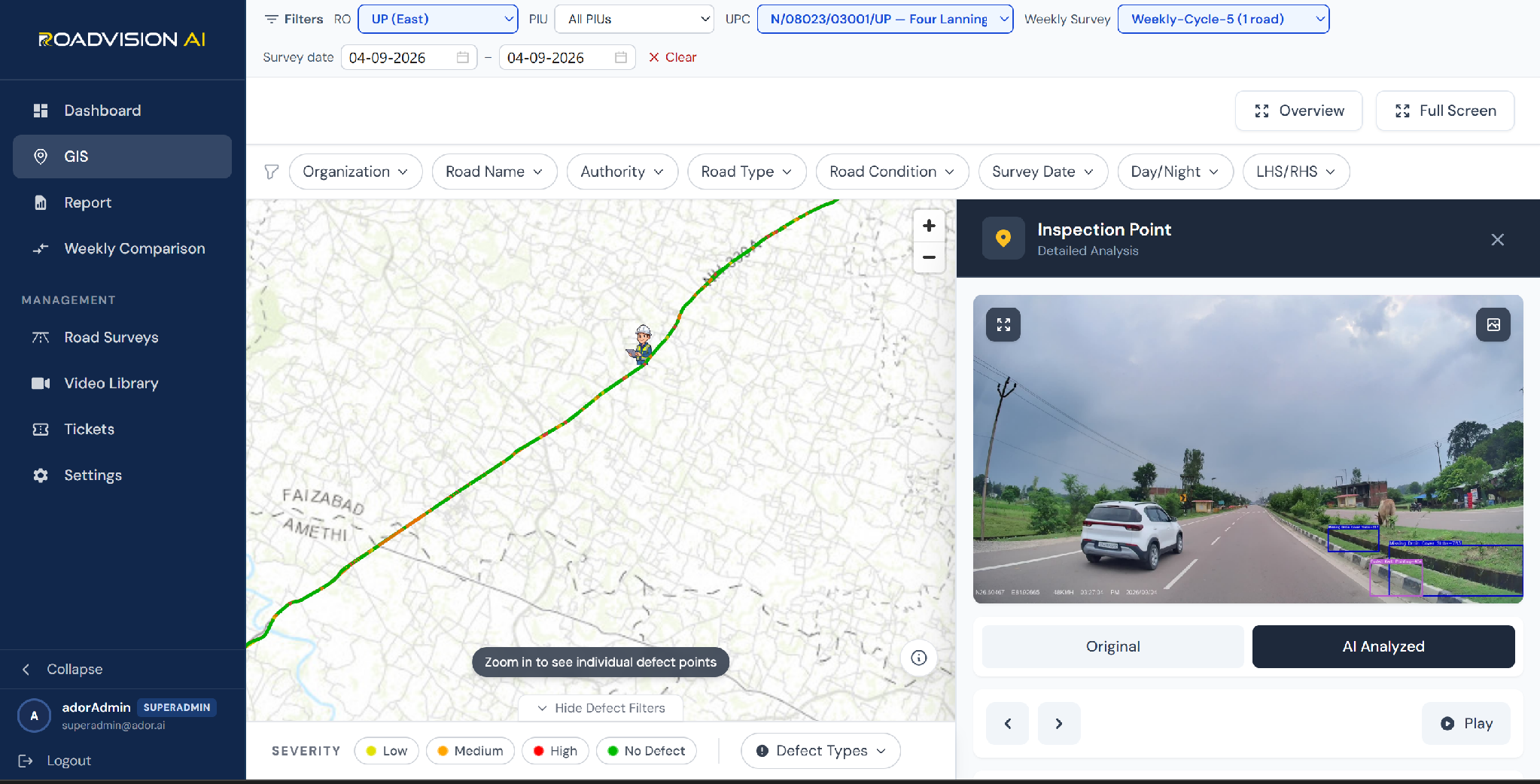 Finding Defects & Condition of NH-330A | AI Road Management| RoadVision AI