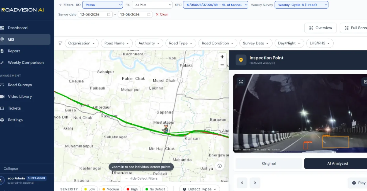 Patna Ring Road and NH-131A: Road Inspection in India | RoadVIsion AI