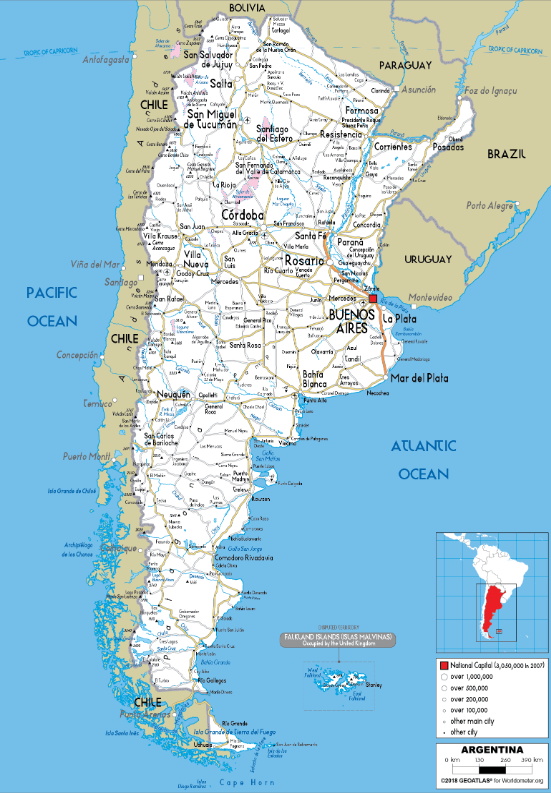 Argentina Road Network Map