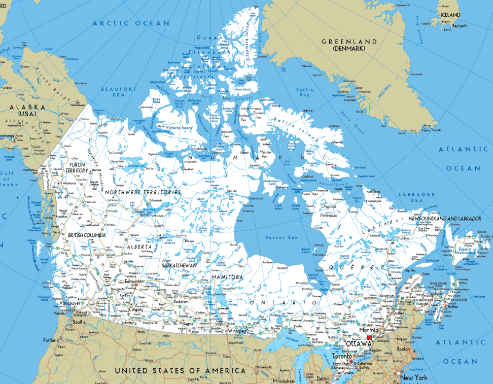 Canada Road Network Map