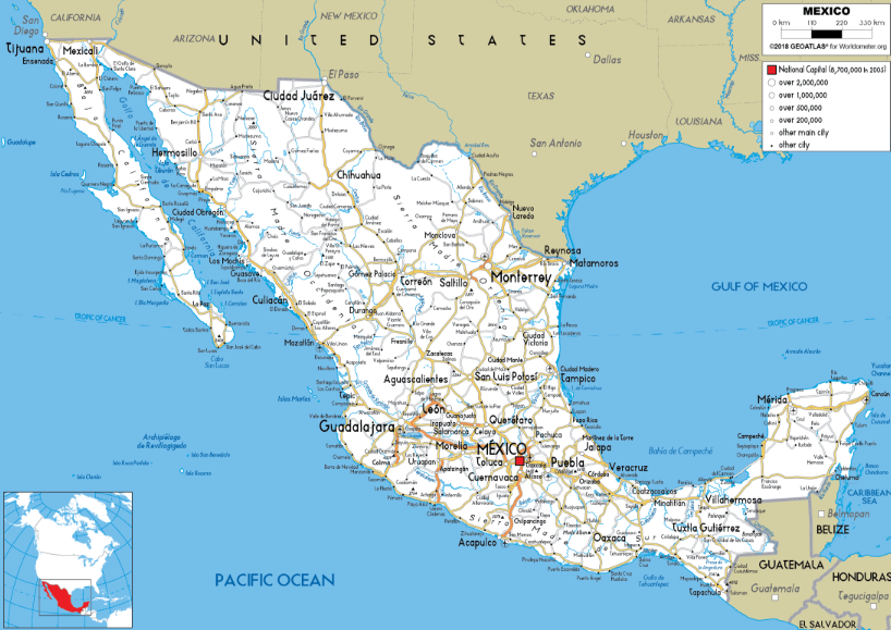 Mexico Road Network Map