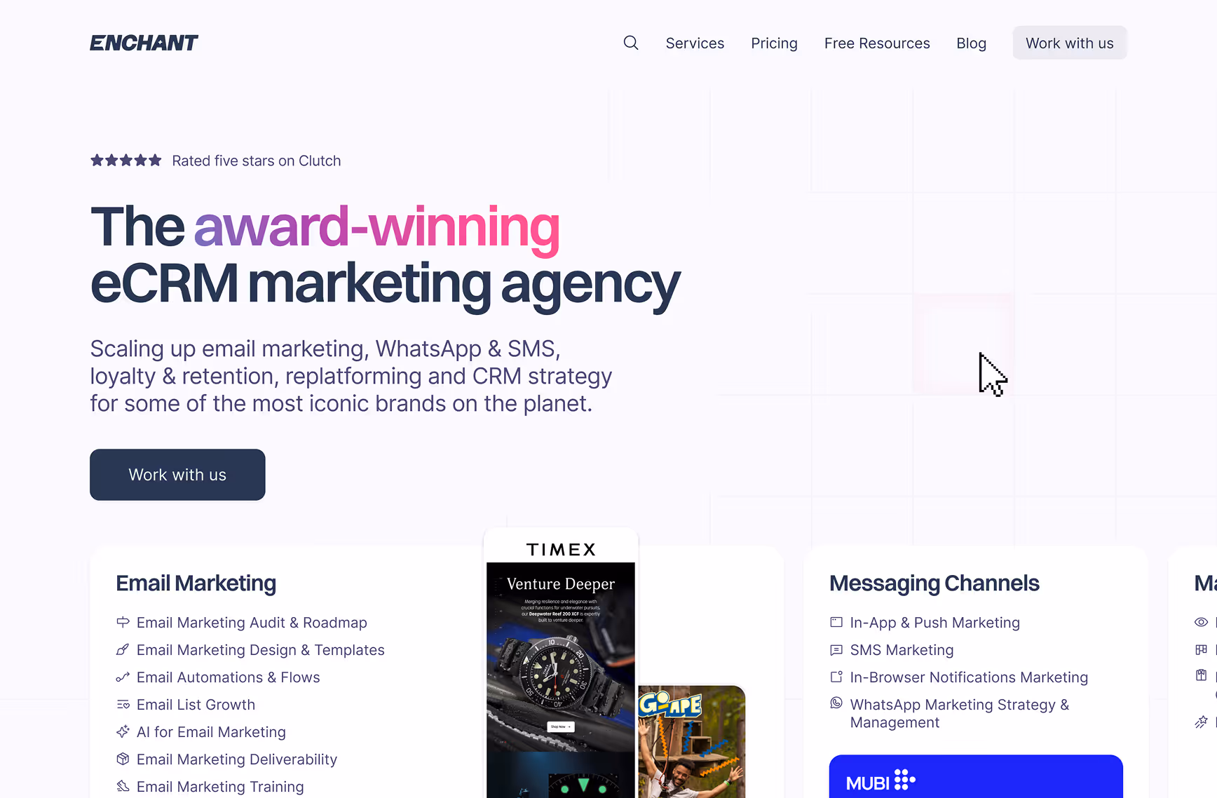 Redesigned and fully optimised site for Enchant Agency