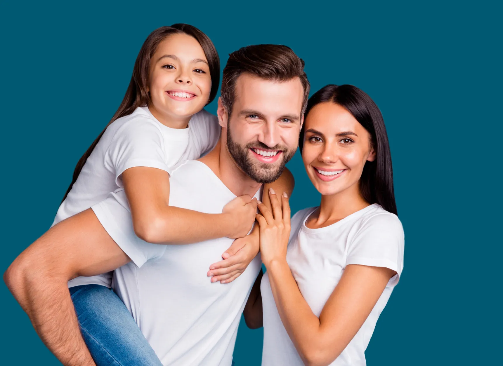 family of 3 smiling