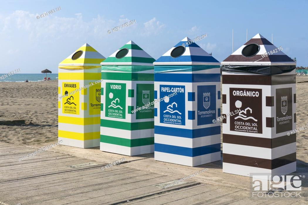 four waste bins in Spain