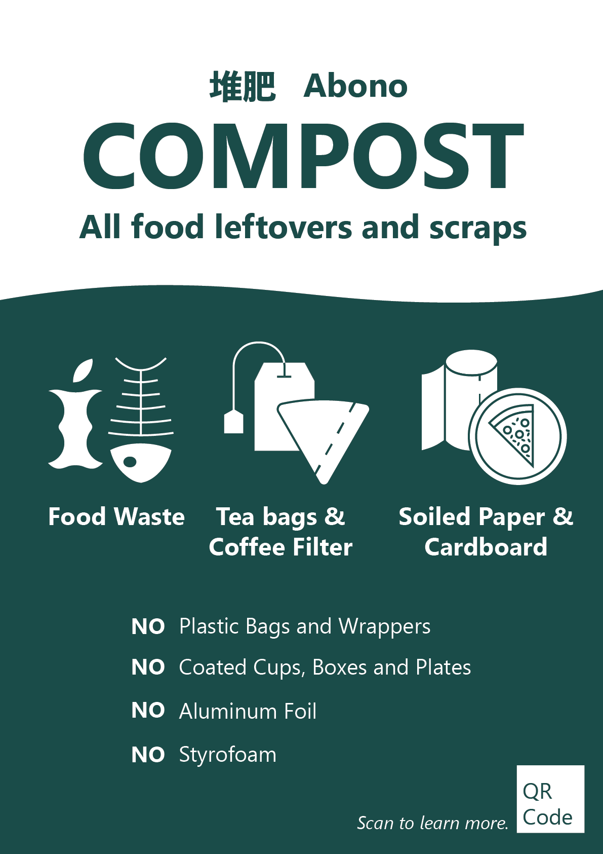 a large-size mockup of compost bin signage