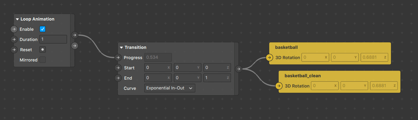 a screenshot of workflow in making the loop animation