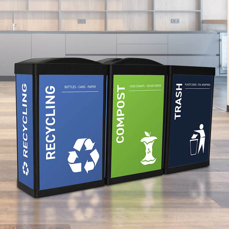 Three waste bins in the States