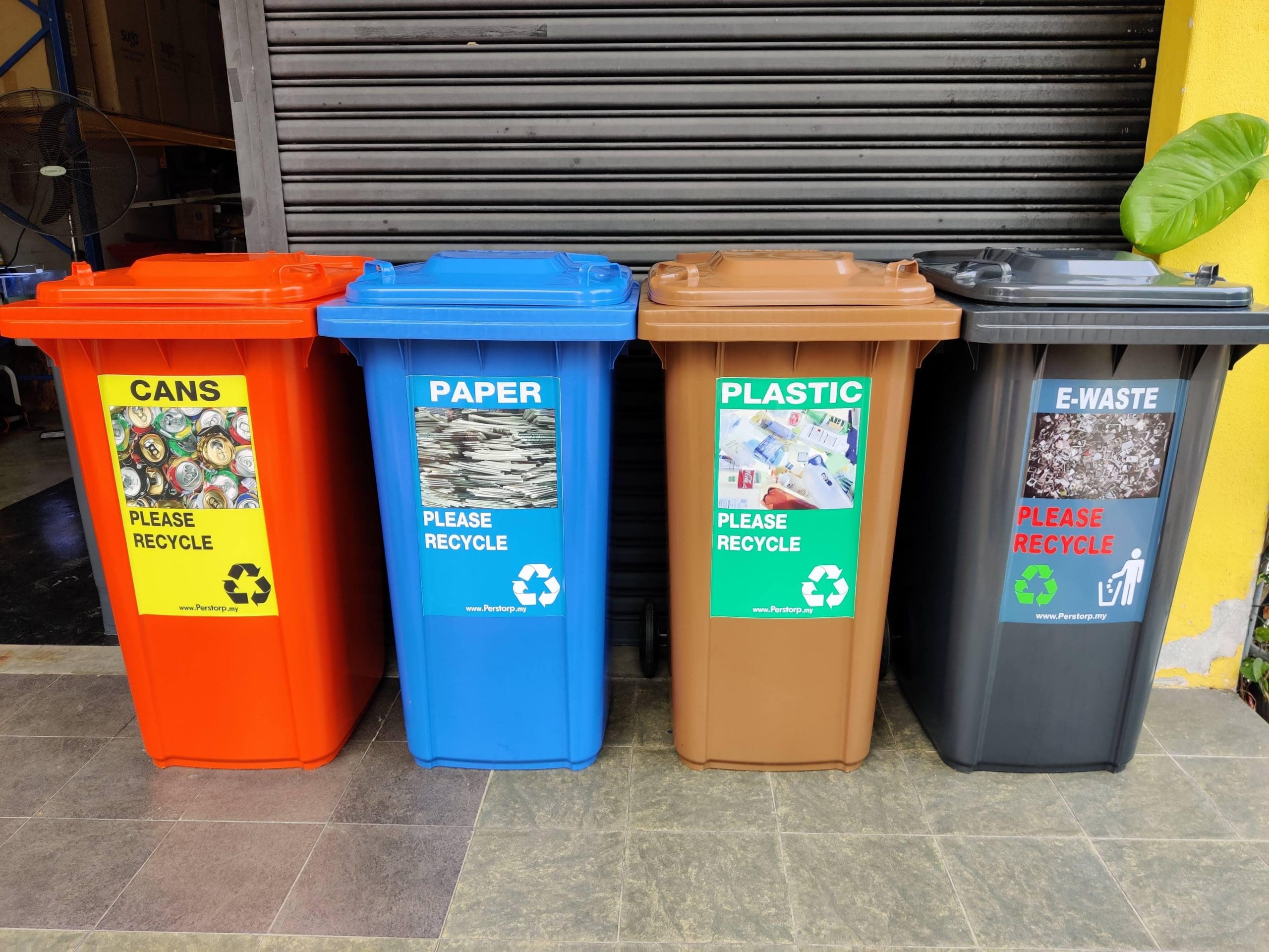 Four waste bins in Malaysia