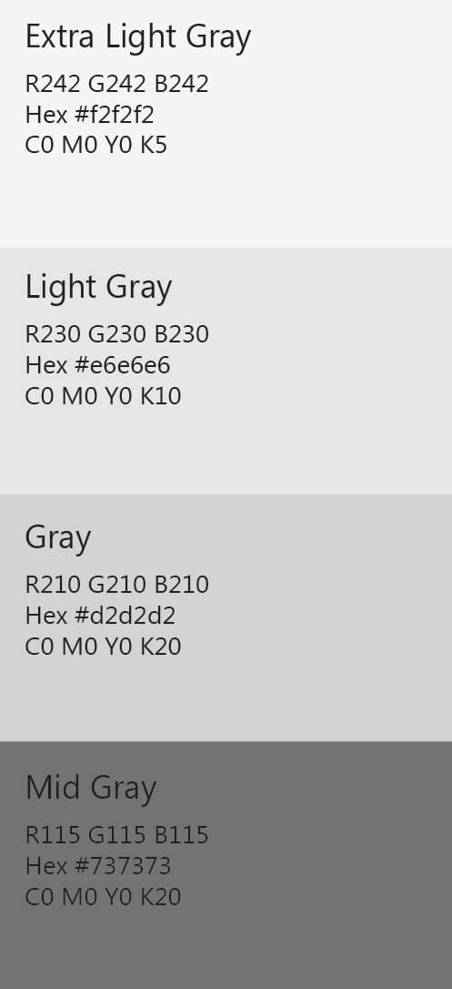 the Microsoft color palette used in the report, continued
