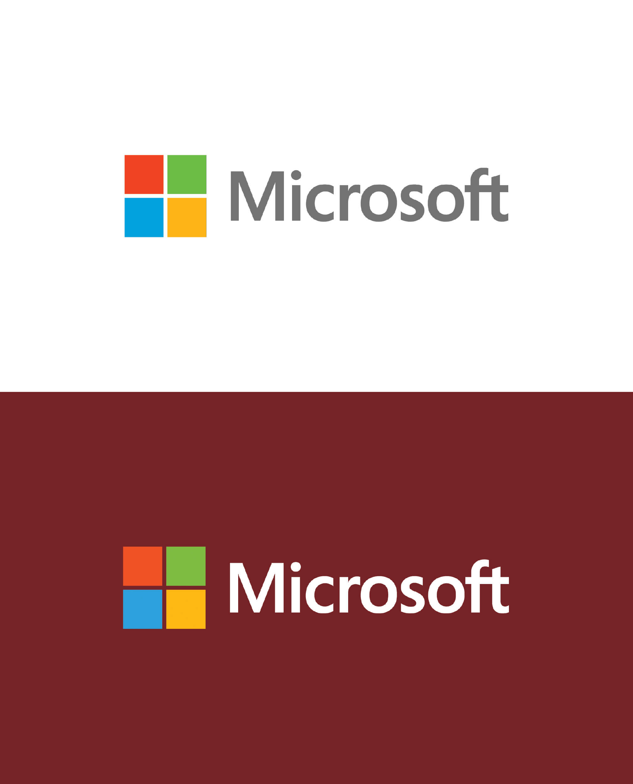 Microsoft logos against plain backgrounds