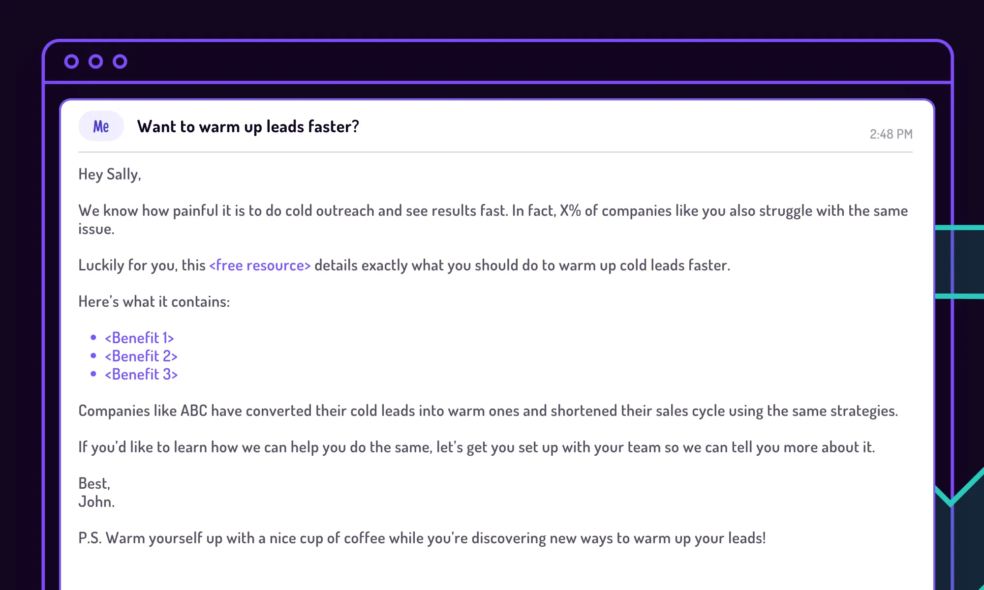 Gifting cold email sample 