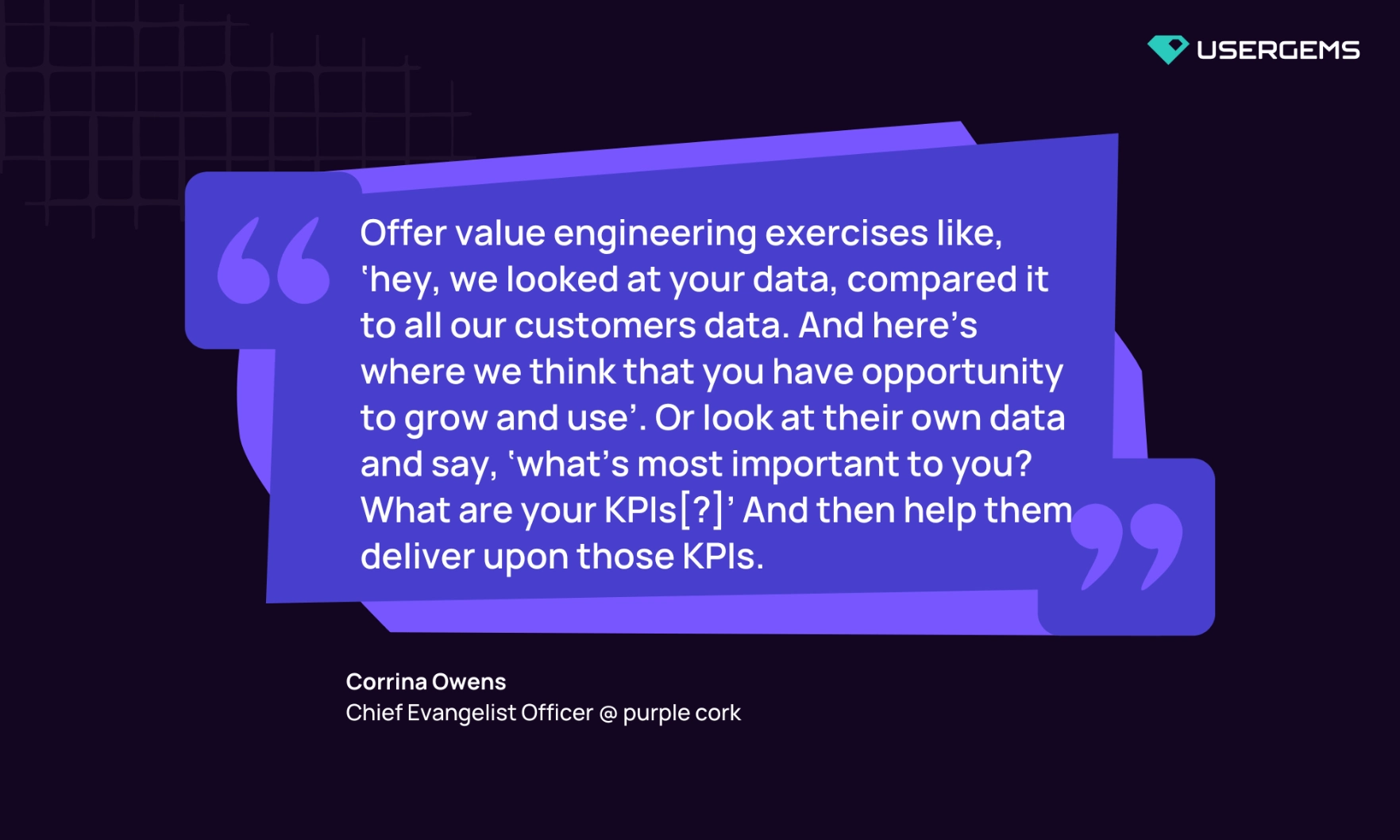 Churn risk quote from Corrina Owens