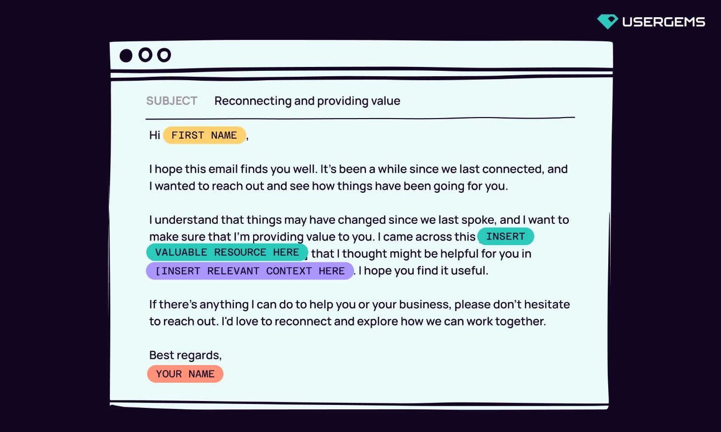 email template for resource recommendation