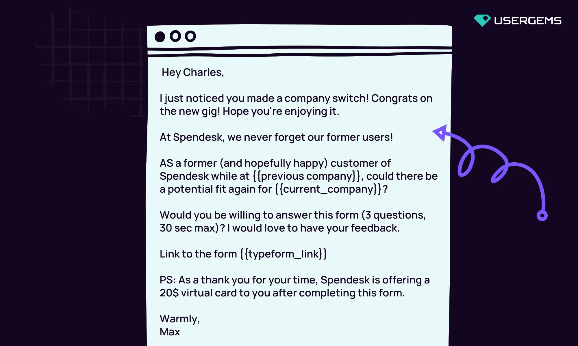 email examples for champion job change outreach to end users