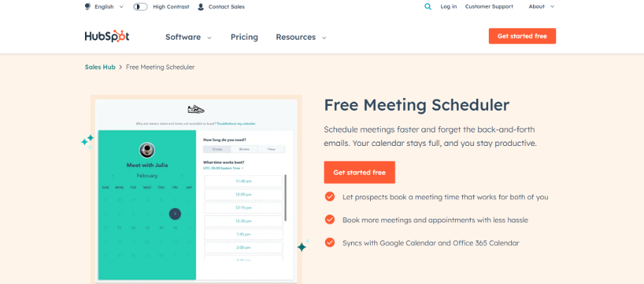 HubSpot meeting scheduler