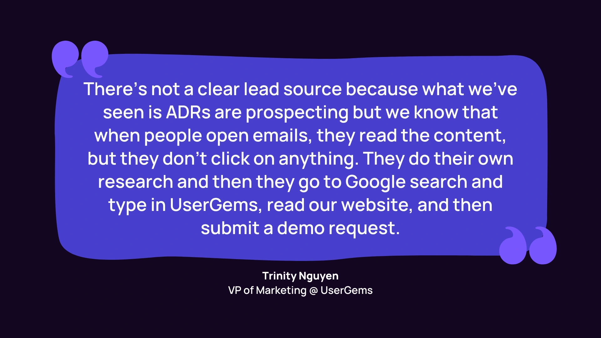 Trinity Nguyen quote on lead generation