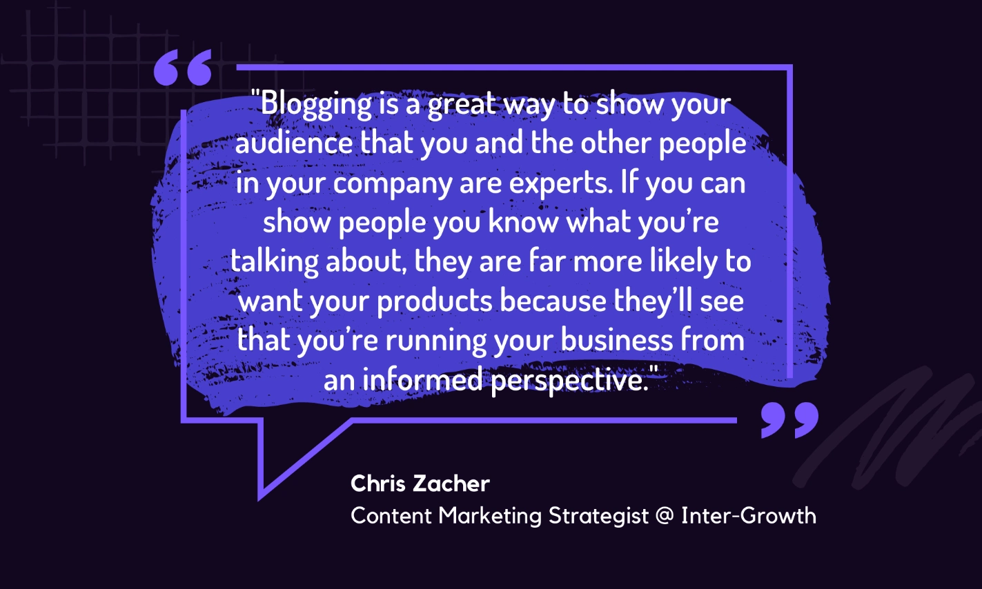 content marketing quote from Chris Zacher