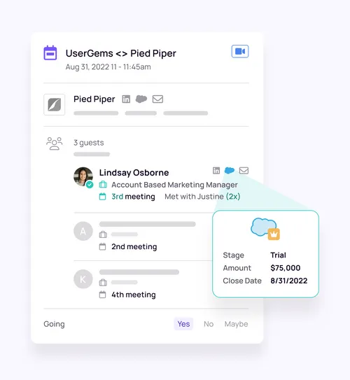 UserGems captures contacts from Calendars and adds them to Salesforce