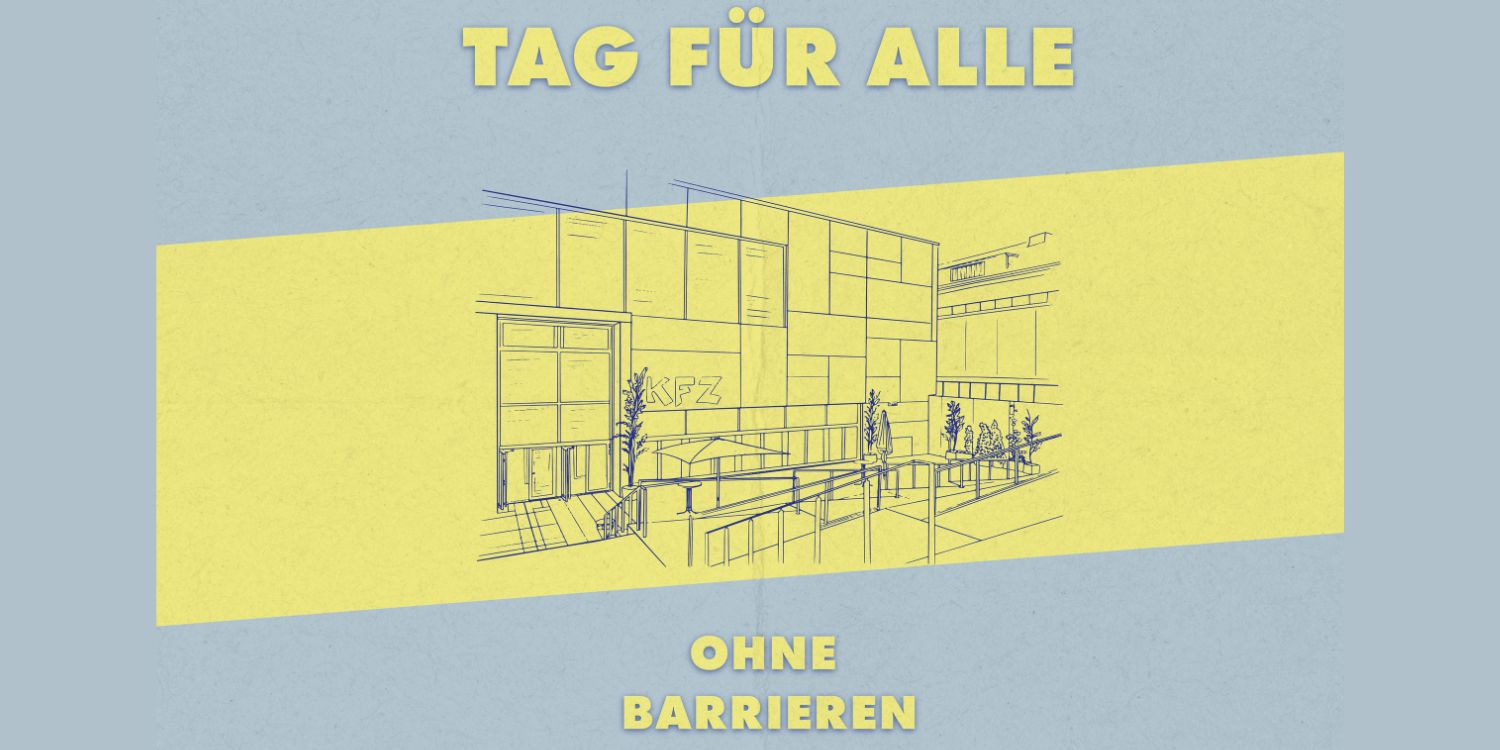 KFZ-Gebäudefront gemalt in gelb gefärbt: Tag Für Alle