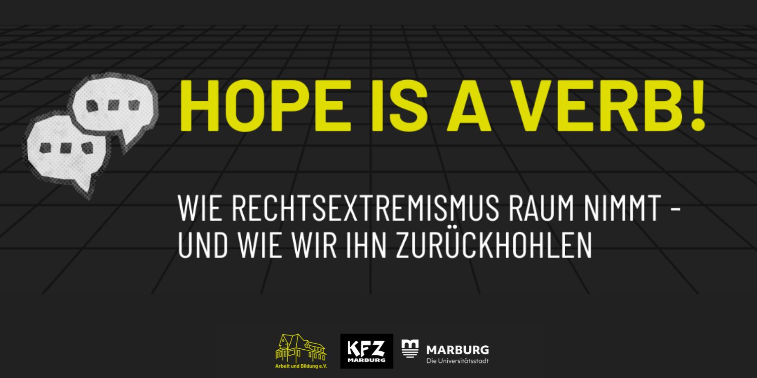 Plakat mit Name der reihe: Hope is a verb! 