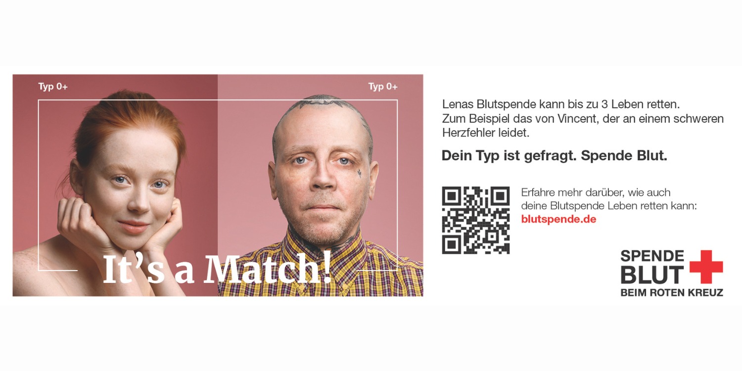 Zwei völlig verschiedene Menschen sind zu sehen. Sie haben die gleiche Blutgruppe. 