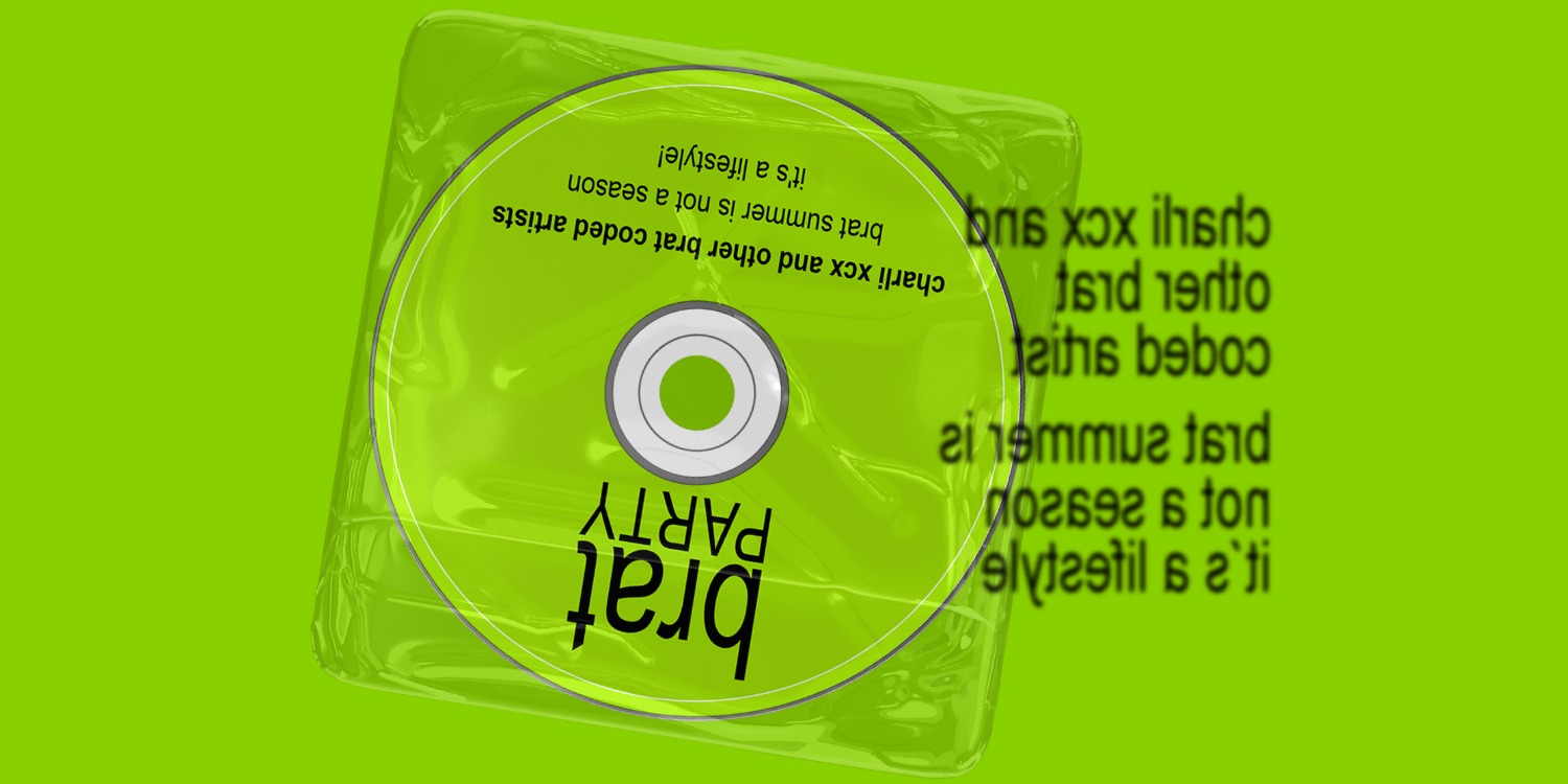 CD in knallgrün mit durchsichtiger Hülle und den Worten brat Party.