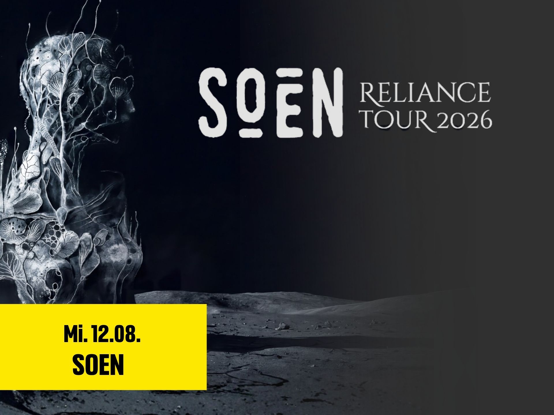 Eine mond ähnliche Umgebung mit einer abstrakten Büste