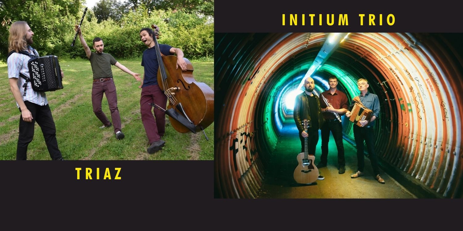 Collage mit den beiden Bands: Initium Trio und Triaz